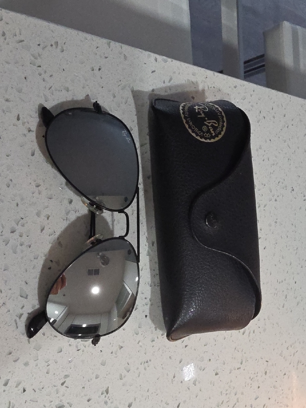Unisex Ray-Ban Oversized Aviator Sunglasses in Silver and Black